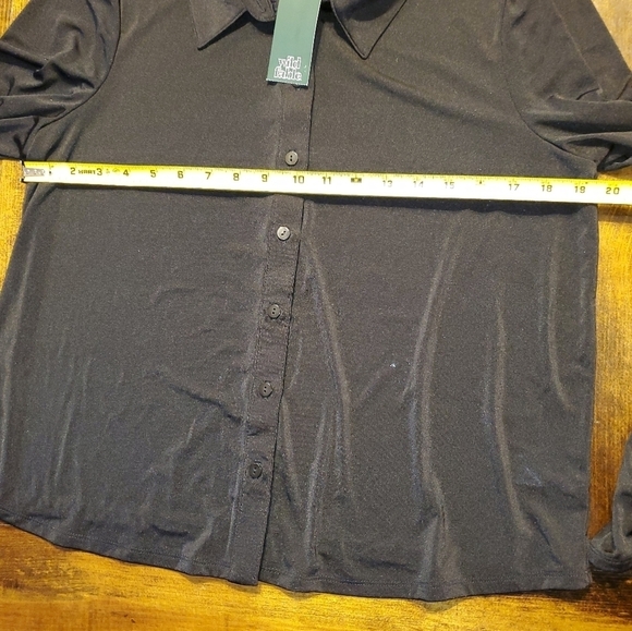 Long sleeve black button down super stretchy Wild Fable XXL NEW - Picture 6 of 11